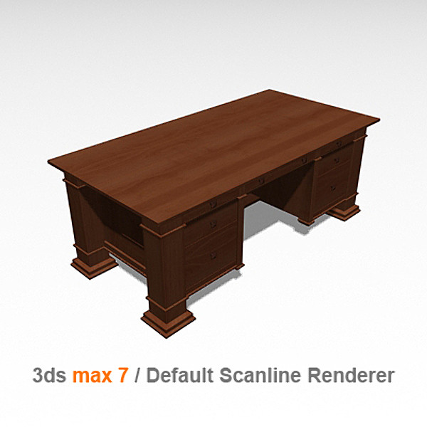design table desk 3d dxf - Executive Desk by lajhar